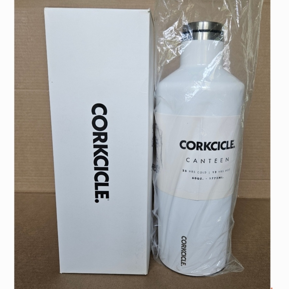 Corkcicle White Canteen with Silver Accents